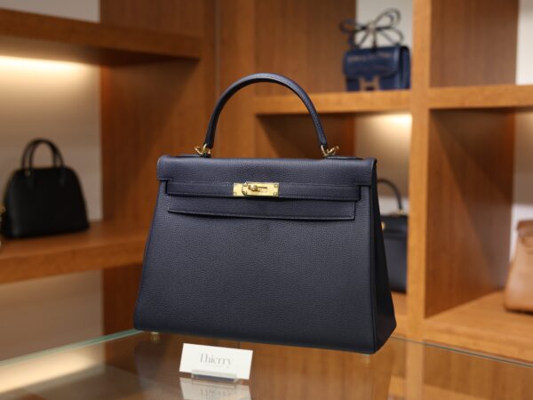 Kelly 32 Togo Bleu Nuit GHW