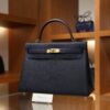 Kelly 32 Togo Bleu Nuit GHW