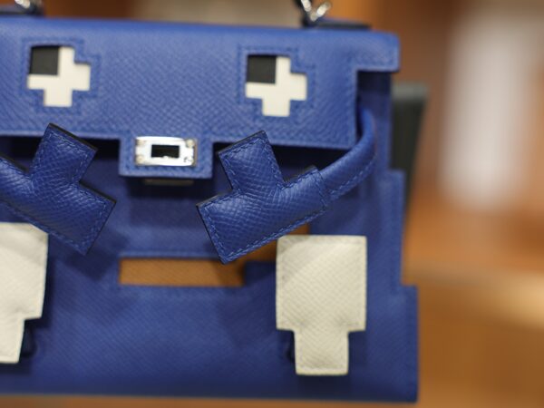 Kelly Doll Picto Epsom Bleu Royal/Nata/Gold/Bleu Indigo PHW