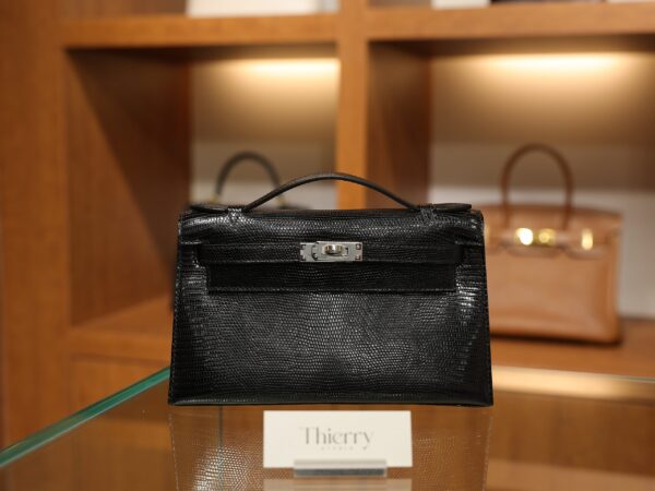 Kelly Pochette Lizard Black PHW