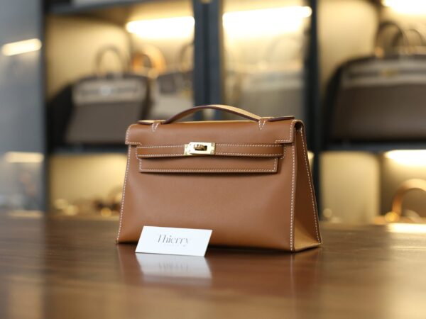 Kelly Pochette Swift Gold GHW