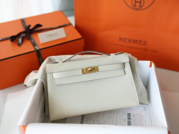 Kelly Pochette Swift Craie GHW