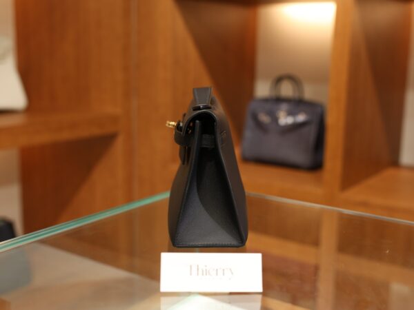 Kelly Pochette Swift Black GHW