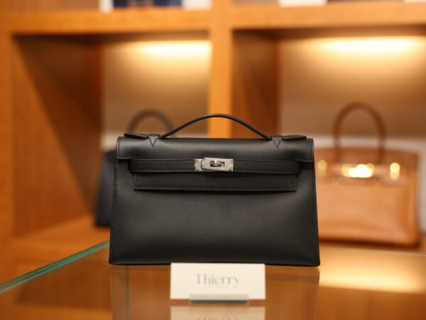 Kelly Pochette Swift Black PHW