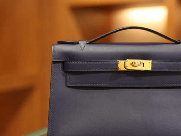 Kelly Pochette Swift Bleu Saphir GHW
