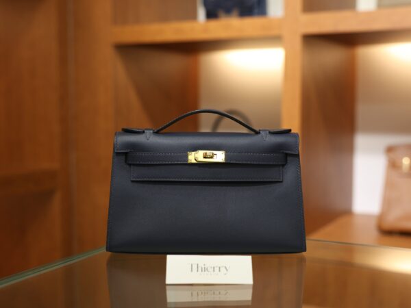 Kelly Pochette Swift Bleu Nuit GHW