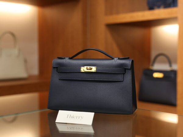 Kelly Pochette Swift Bleu Nuit GHW