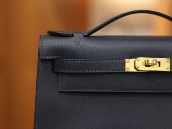 Kelly Pochette Swift Bleu Nuit GHW