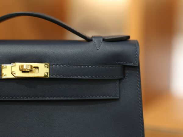 Kelly Pochette Swift Bleu Nuit GHW