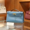 Kelly Pochette Swift Bleu Jean GHW