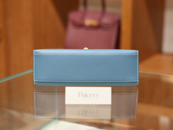 Kelly Pochette Swift Bleu Jean GHW