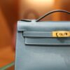 Kelly Pochette Swift Bleu Jean GHW