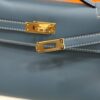 Kelly Pochette Swift Bleu Jean GHW