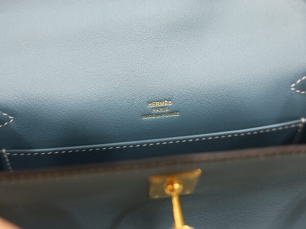 Kelly Pochette Swift Bleu Jean GHW
