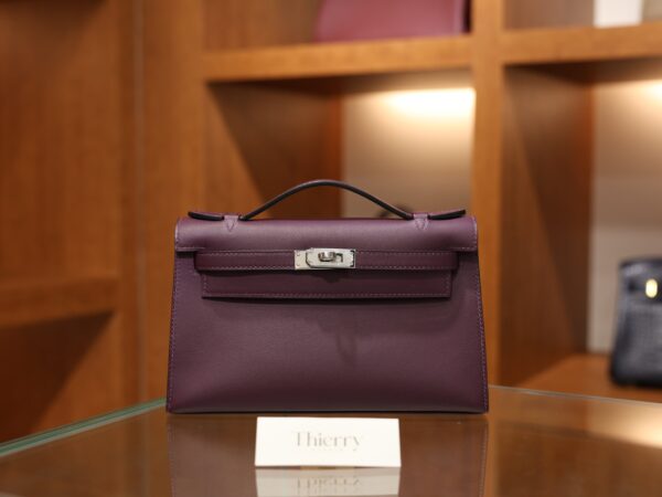 Kelly Pochette Swift Cassis PHW