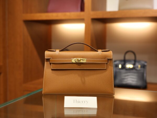 Kelly Pochette Epsom Gold GHW