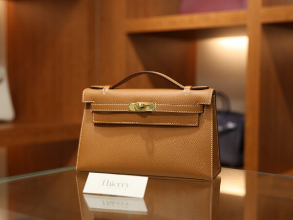 Kelly Pochette Epsom Gold GHW