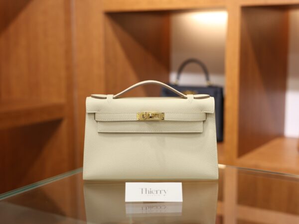 Kelly Pochette Epsom Craie GHW
