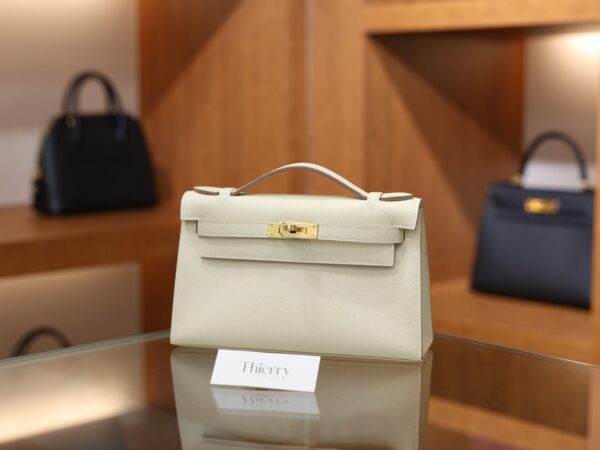 Kelly Pochette Epsom Craie GHW