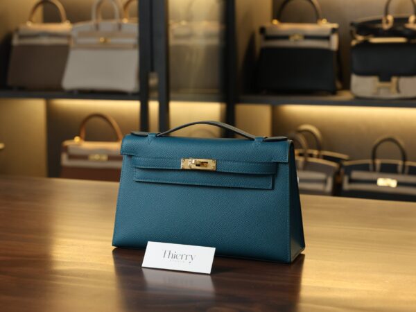 Kelly Pochette Epsom Vert Bosphore GHW