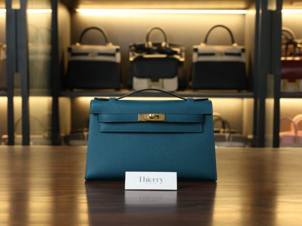 Kelly Pochette Epsom Vert Bosphore GHW