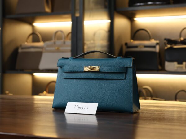 Kelly Pochette Epsom Vert Bosphore GHW