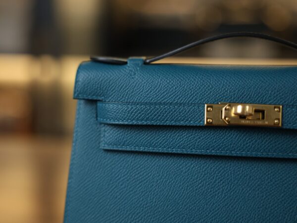 Kelly Pochette Epsom Vert Bosphore GHW