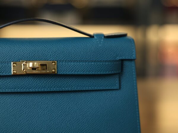 Kelly Pochette Epsom Vert Bosphore GHW