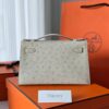 Kelly Pochette Ostrich Gris Perle PHW