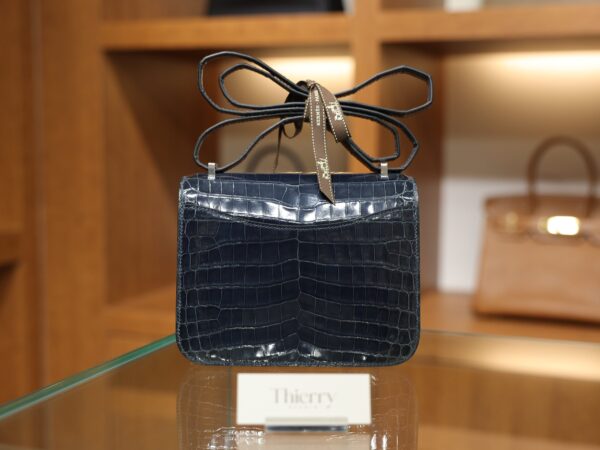 Constance 18 Shiny Alligator Bleu Tempete PHW