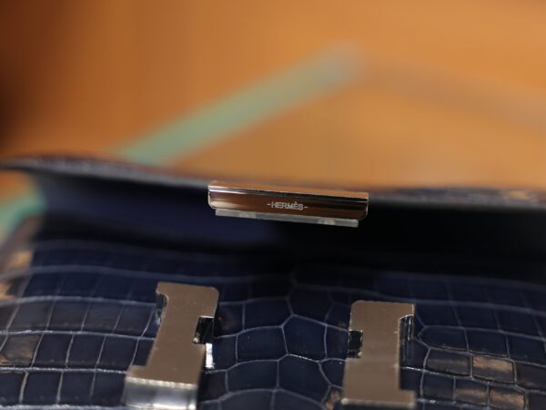 Constance 18 Shiny Alligator Bleu Tempete PHW